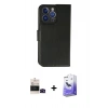 MARSİLYAN™- iPhone 14 Pro Max Kılıf Siluet Işık Serisi - Siyah Bilvis 5in1 5D Magic Hayalet Cam Ekran Koruyucu + Bilvis Titan Kamera Lens - SH