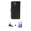 MARSİLYAN™- iPhone 14 Pro Max Kılıf Siluet Işık Serisi - Siyah Bilvis 5in1 5D Magic Hayalet Cam Ekran Koruyucu + Bilvis Titan Kamera Lens - GD