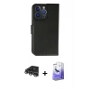 MARSİLYAN™- iPhone 14 Pro Max Kılıf Siluet Işık Serisi - Siyah Bilvis 5in1 5D Magic Hayalet Cam Ekran Koruyucu + Raze Metal Kamera Lens - GS