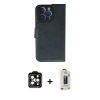 MARSİLYAN™- iPhone 14 Pro Max Kılıf Siluet Işık Serisi - Siyah Bilvis Hayalet Cam Ekran Koruyucu + Turuncu PVD Metal Kamera Lens