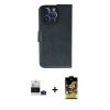 MARSİLYAN™- iPhone 14 Pro Max Kılıf Siluet Işık Serisi - Siyah Buffer Cam Ekran Koruyucu + Derin Mor Bilvis Titan Kamera Lens