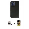 MARSİLYAN™- iPhone 14 Pro Max Kılıf Siluet Işık Serisi - Siyah Buffer Cam Ekran Koruyucu + Derin Mor Bilvis Titan Kamera Lens