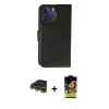MARSİLYAN™- iPhone 14 Pro Max Kılıf Siluet Işık Serisi - Siyah Buffer Cam Ekran Koruyucu + Raze Metal Kamera Lens - GD
