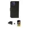 MARSİLYAN™- iPhone 14 Pro Max Kılıf Siluet Işık Serisi - Siyah Buffer Cam Ekran Koruyucu + Raze Metal Kamera Lens - GS