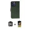 MARSİLYAN™- iPhone 14 Pro Max Kılıf Siluet Işık Serisi - Siyah Buffer Cam Ekran Koruyucu + PVD Metal Kamera Lens - TU