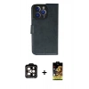 MARSİLYAN™- iPhone 14 Pro Max Kılıf Siluet Işık Serisi - Siyah Buffer Cam Ekran Koruyucu + PVD Metal Kamera Lens - TU