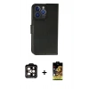 MARSİLYAN™- iPhone 14 Pro Max Kılıf Siluet Işık Serisi - Siyah Buffer Cam Ekran Koruyucu + PVD Metal Kamera Lens - TU