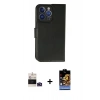 MARSİLYAN™- iPhone 14 Pro Max Kılıf Siluet Işık Serisi - Siyah Buffer Hayalet Cam Ekran Koruyucu + Bilvis Titan Kamera Lens - DNMR