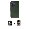 MARSİLYAN™- iPhone 14 Pro Max Kılıf Siluet Işık Serisi - Siyah Buffer Hayalet Cam Ekran Koruyucu + PVD Metal Kamera Lens - TU