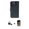 MARSİLYAN™- iPhone 14 Pro Max Kılıf Siluet Işık Serisi - Siyah Buffer Hayalet Cam Ekran Koruyucu + Siyah Bilvis Titan Kamera Lens