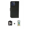 MARSİLYAN™- iPhone 14 Pro Max Kılıf Siluet Işık Serisi - Siyah Polymer Nano Ekran Koruyucu + PVD Metal Kamera Lens - TU