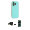 MARSİLYAN™- iPhone 14 Pro Max Kılıf Siluet Minimal Özel Seri - Şeffaf 360 Full Body Arka Koruyucu + Gold Raze Metal Kamera Lens