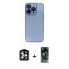 MARSİLYAN™- iPhone 14 Pro Max Kılıf Siluet Minimal Özel Seri - Şeffaf 360 Full Body Arka Koruyucu + PVD Metal Kamera Lens - TU