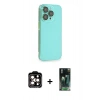 MARSİLYAN™- iPhone 14 Pro Max Kılıf Siluet Minimal Özel Seri - Şeffaf 360 Full Body Arka Koruyucu + PVD Metal Kamera Lens - TU