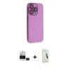 MARSİLYAN™- iPhone 14 Pro Max Kılıf Siluet Minimal Özel Seri - Şeffaf Pasifik Cam Ekran Koruyucu + Bilvis Titan Kamera Lens - DNMR