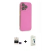 MARSİLYAN™- iPhone 14 Pro Max Kılıf Siluet Minimal Özel Seri - Şeffaf Pasifik Cam Ekran Koruyucu + Bilvis Titan Kamera Lens - GD