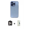 MARSİLYAN™- iPhone 14 Pro Max Kılıf Siluet Minimal Özel Seri - Şeffaf Pasifik Cam Ekran Koruyucu + Turuncu PVD Metal Kamera Lens