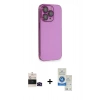 MARSİLYAN™- iPhone 14 Pro Max Kılıf Siluet Minimal Özel Seri - Şeffaf Royal Nano Ekran Koruyucu + Bilvis Titan Kamera Lens - SH