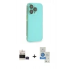 MARSİLYAN™- iPhone 14 Pro Max Kılıf Siluet Minimal Özel Seri - Şeffaf Royal Nano Ekran Koruyucu + Bilvis Titan Kamera Lens - SH