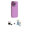 MARSİLYAN™- iPhone 14 Pro Max Kılıf Siluet Minimal Özel Seri - Şeffaf Royal Nano Ekran Koruyucu + Bilvis Titan Kamera Lens - DNMR