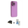 MARSİLYAN™- iPhone 14 Pro Max Kılıf Siluet Minimal Özel Seri - Şeffaf Royal Nano Ekran Koruyucu + Raze Metal Kamera Lens - GD