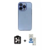 MARSİLYAN™- iPhone 14 Pro Max Kılıf Siluet Minimal Özel Seri - Şeffaf Royal Nano Ekran Koruyucu + PVD Metal Kamera Lens - TU