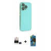 MARSİLYAN™- iPhone 14 Pro Max Kılıf Siluet Minimal Özel Seri - Siyah 18D Cam Ekran Koruyucu + Bilvis Titan Kamera Lens - DNMR