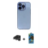 MARSİLYAN™- iPhone 14 Pro Max Kılıf Siluet Minimal Özel Seri - Siyah 18D Cam Ekran Koruyucu + Gümüş Raze Metal Kamera Lens