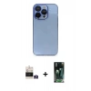 MARSİLYAN™- iPhone 14 Pro Max Kılıf Siluet Minimal Özel Seri - Siyah 360 Mat Full Body Arka Koruyucu + Gümüş Bilvis Titan Kamera Lens