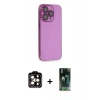 MARSİLYAN™- iPhone 14 Pro Max Kılıf Siluet Minimal Özel Seri - Siyah 360 Mat Full Body Arka Koruyucu + PVD Metal Kamera Lens - TU