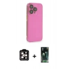 MARSİLYAN™- iPhone 14 Pro Max Kılıf Siluet Minimal Özel Seri - Siyah 360 Mat Full Body Arka Koruyucu + PVD Metal Kamera Lens - TU