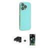 MARSİLYAN™- iPhone 14 Pro Max Kılıf Siluet Minimal Özel Seri - Siyah 360 Mat Full Body Arka Koruyucu + Raze Metal Kamera Lens - GS