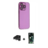MARSİLYAN™- iPhone 14 Pro Max Kılıf Siluet Minimal Özel Seri - Siyah 360 Mat Full Body Arka Koruyucu + Raze Metal Kamera Lens - GS