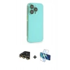 MARSİLYAN™- iPhone 14 Pro Max Kılıf Siluet Minimal Özel Seri - Siyah 3D Antistatik Cam Ekran Koruyucu + Raze Metal Kamera Lens - GD