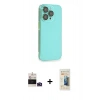 MARSİLYAN™- iPhone 14 Pro Max Kılıf Siluet Minimal Özel Seri - Siyah 6D Mat Seramik Hayalet Nano Ekran Koruyucu + Bilvis Titan Kamera Lens - DNMR