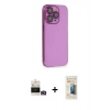 MARSİLYAN™- iPhone 14 Pro Max Kılıf Siluet Minimal Özel Seri - Siyah 6D Mat Seramik Hayalet Nano Ekran Koruyucu + Bilvis Titan Kamera Lens - GD