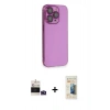 MARSİLYAN™- iPhone 14 Pro Max Kılıf Siluet Minimal Özel Seri - Siyah 6D Mat Seramik Hayalet Nano Ekran Koruyucu + Bilvis Titan Kamera Lens - DNMR