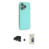 MARSİLYAN™- iPhone 14 Pro Max Kılıf Siluet Minimal Özel Seri - Siyah 6D Mat Seramik Hayalet Nano Ekran Koruyucu + Raze Metal Kamera Lens - GS