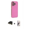 MARSİLYAN™- iPhone 14 Pro Max Kılıf Siluet Minimal Özel Seri - Siyah Bilvis 3D Mat Cam Ekran Koruyucu + Raze Metal Kamera Lens - GD