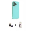 MARSİLYAN™- iPhone 14 Pro Max Kılıf Siluet Minimal Özel Seri - Siyah Bilvis 3D Mat Cam Ekran Koruyucu + Siyah Bilvis Titan Kamera Lens