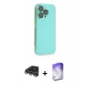 MARSİLYAN™- iPhone 14 Pro Max Kılıf Siluet Minimal Özel Seri - Siyah Bilvis 5in1 3D Magic Cam Ekran Koruyucu + Raze Metal Kamera Lens - GS
