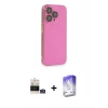 MARSİLYAN™- iPhone 14 Pro Max Kılıf Siluet Minimal Özel Seri - Siyah Bilvis 5in1 3D Magic Cam Ekran Koruyucu + Bilvis Titan Kamera Lens - GS