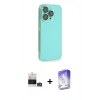 MARSİLYAN™- iPhone 14 Pro Max Kılıf Siluet Minimal Özel Seri - Siyah Bilvis 5in1 3D Magic Cam Ekran Koruyucu + Bilvis Titan Kamera Lens - GS