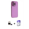 MARSİLYAN™- iPhone 14 Pro Max Kılıf Siluet Minimal Özel Seri - Siyah Bilvis 5in1 3D Magic Cam Ekran Koruyucu + Bilvis Titan Kamera Lens - DNMR