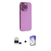 MARSİLYAN™- iPhone 14 Pro Max Kılıf Siluet Minimal Özel Seri - Siyah Bilvis 5in1 3D Magic Cam Ekran Koruyucu + Bilvis Titan Kamera Lens - GS