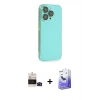 MARSİLYAN™- iPhone 14 Pro Max Kılıf Siluet Minimal Özel Seri - Siyah Bilvis 5in1 5D Magic Hayalet Cam Ekran Koruyucu + Bilvis Titan Kamera Lens - SH