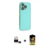 MARSİLYAN™- iPhone 14 Pro Max Kılıf Siluet Minimal Özel Seri - Siyah Buffer Cam Ekran Koruyucu + Bilvis Titan Kamera Lens - DNMR