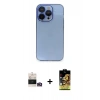 MARSİLYAN™- iPhone 14 Pro Max Kılıf Siluet Minimal Özel Seri - Siyah Buffer Cam Ekran Koruyucu + Gold Bilvis Titan Kamera Lens