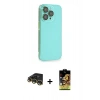 MARSİLYAN™- iPhone 14 Pro Max Kılıf Siluet Minimal Özel Seri - Siyah Buffer Cam Ekran Koruyucu + Raze Metal Kamera Lens - GD