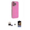 MARSİLYAN™- iPhone 14 Pro Max Kılıf Siluet Minimal Özel Seri - Siyah Buffer Hayalet Cam Ekran Koruyucu + Bilvis Titan Kamera Lens - GS